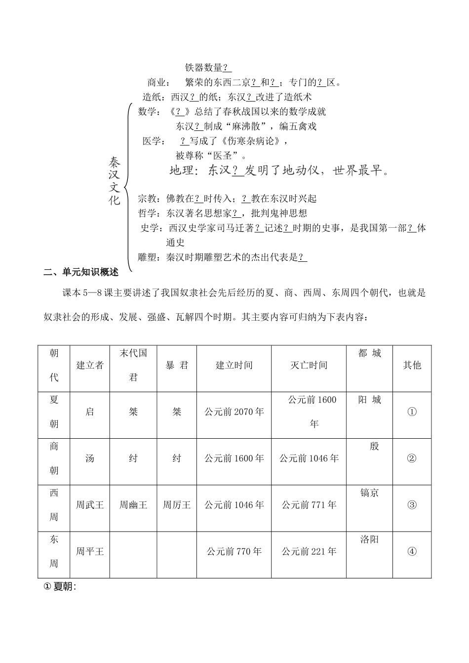 七年级历史第三单元 统一国家的建立 学案新人教版_第2页