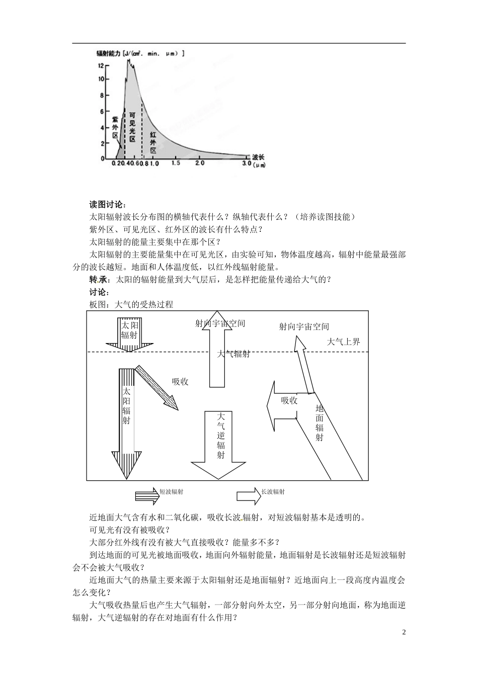 辽宁省大连市四十四中高中地理 《2.1冷热不均引起的大气运动》教案一 新人教版必修1_第2页