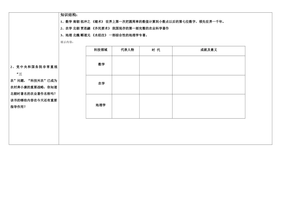 七年级历史上册 承上启下的魏晋南北朝文化学案 人教新课标版_第2页