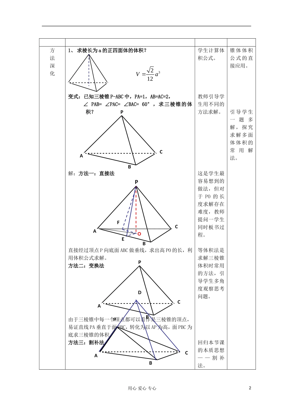 辽宁省高二数学 锥体的体积 教学案例_第2页