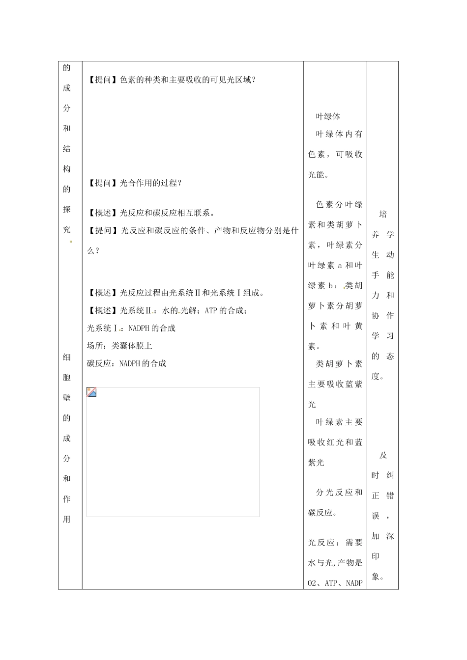 浙江省义乌三中高中生物《光合作用》教案 浙科版必修1_第3页
