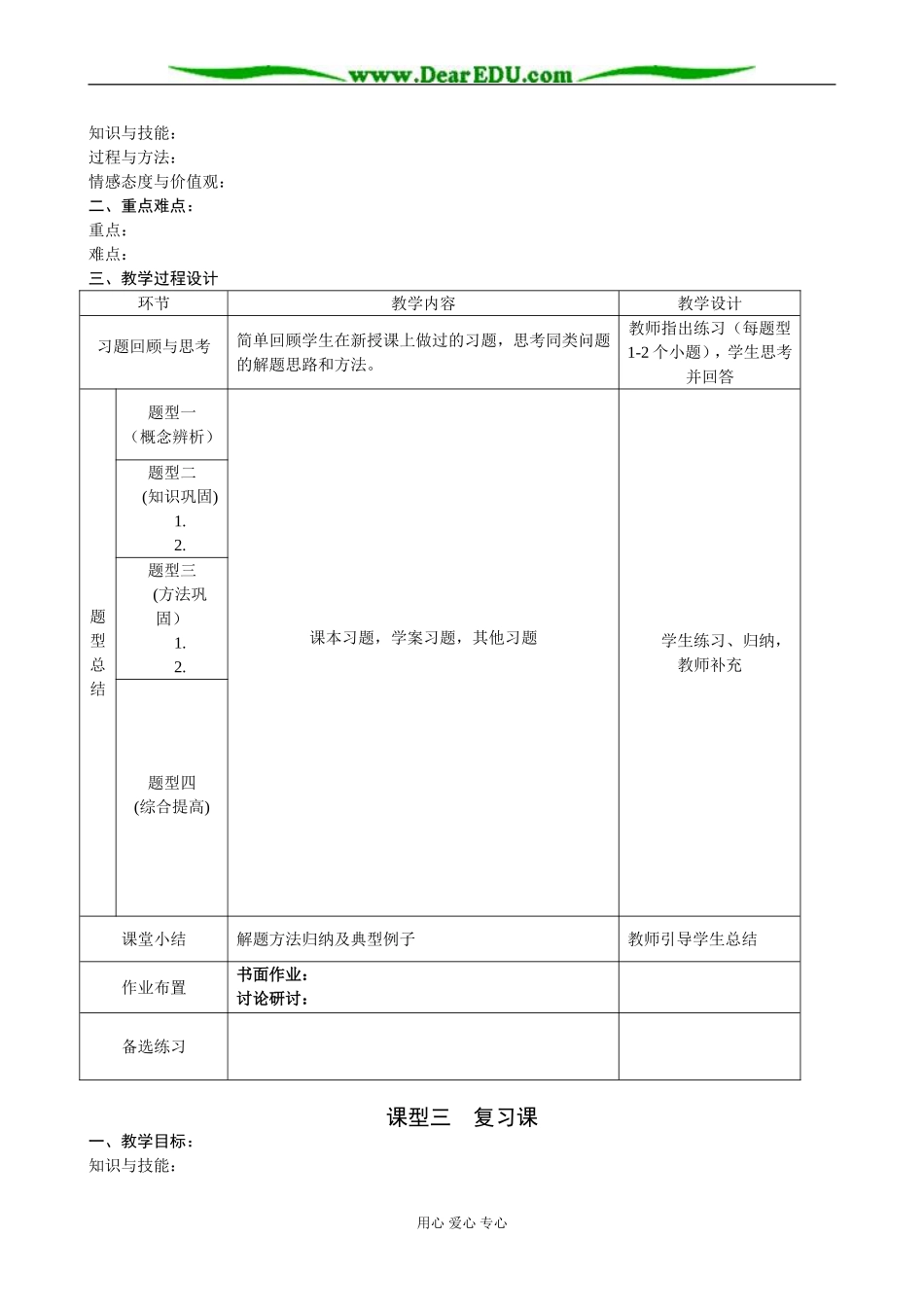 新课标人教A版高中数学必修1 数学课的四种课型的教学模式_第2页