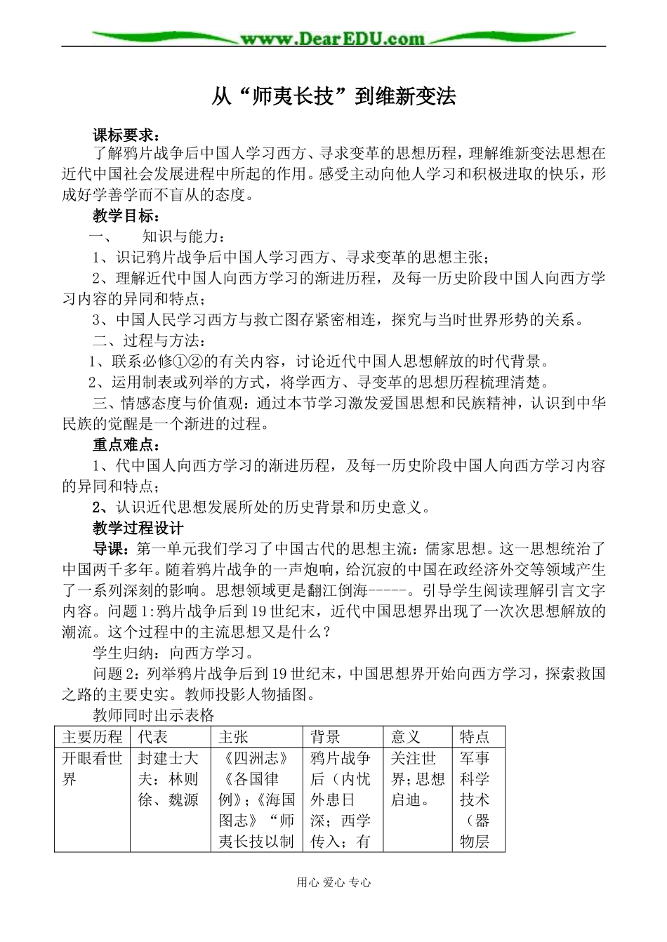 新人教版必修3高中历史从“师夷长技”到维新变法教案_第1页