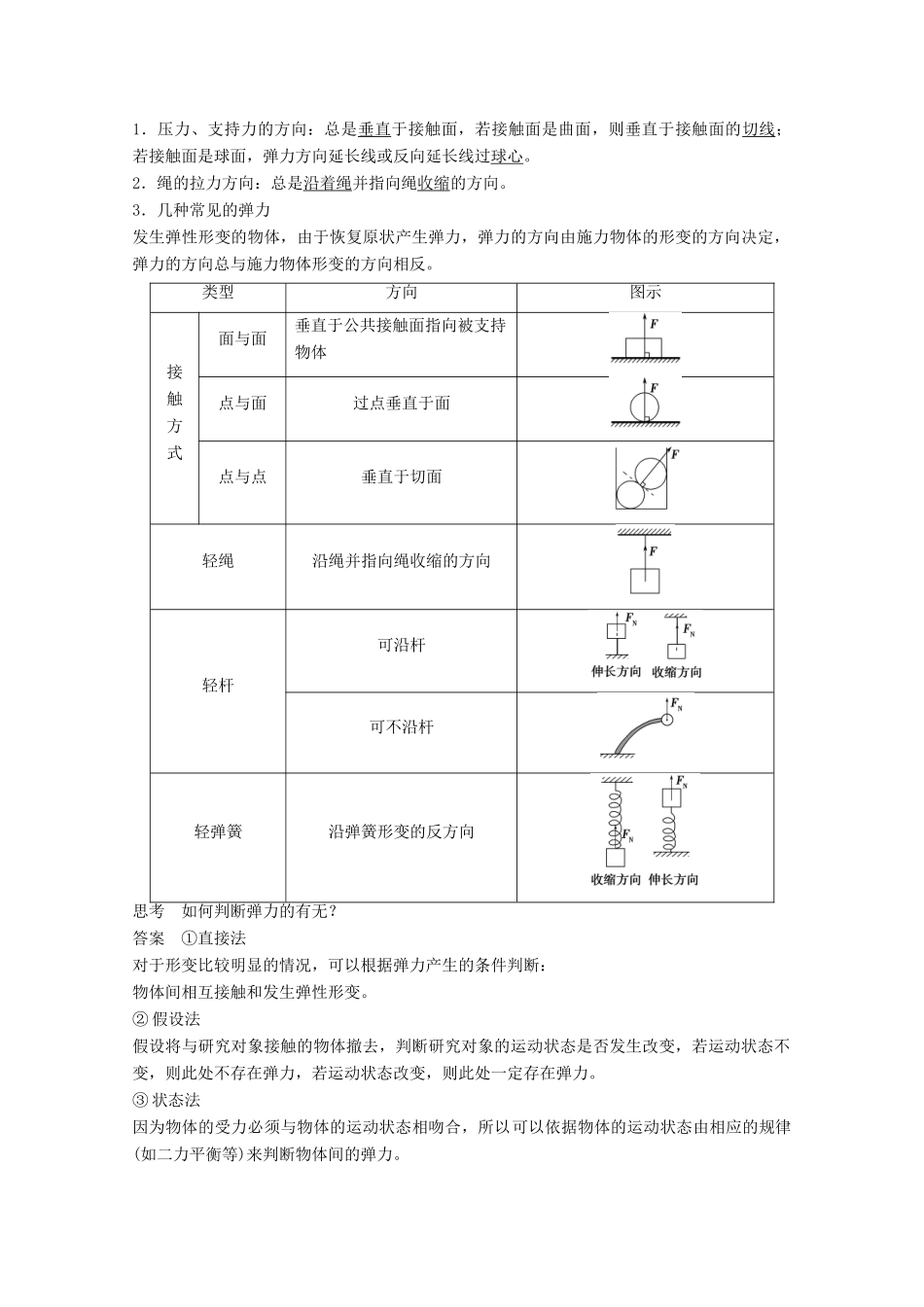 高中物理 第三章 相互作用（第2课时）弹力教师用书 新人教版必修1-新人教版高一必修1物理教案_第3页