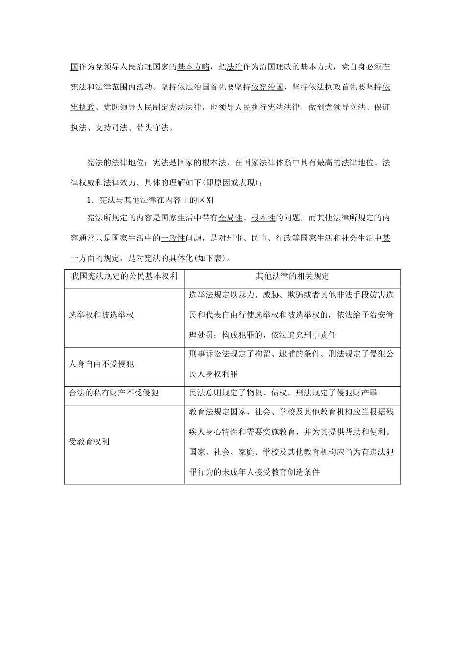学年八年级道德与法治下册 第一单元 坚持宪法至上 第二课 保障宪法实施 第1框 坚持依宪治国学案 新人教版-新人教版初中八年级下册政治学案_第3页