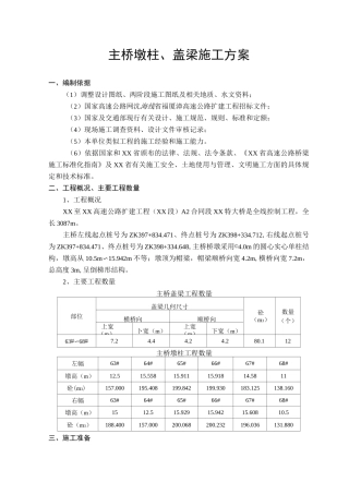 主桥墩柱、盖梁施工方案