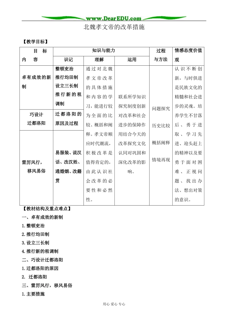 新人教版高中历史选修1北魏孝文帝的改革措施_第1页