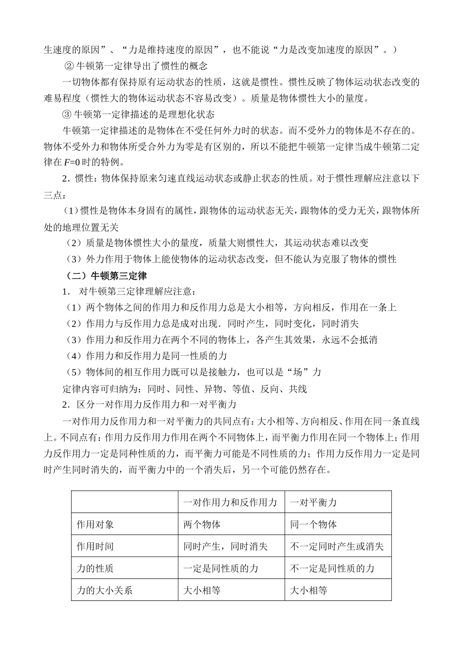 高中物理复习第3章（必修1）第一讲 牛顿第一定律 惯性 牛顿第三定律_第2页