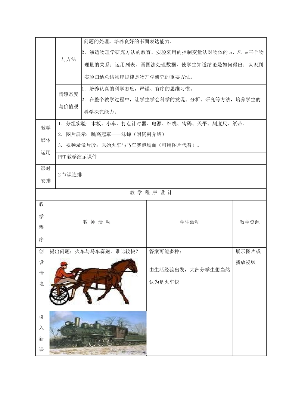 高中物理 第5章 第2节 牛顿第二定律教案3 鲁科版必修1-鲁科版高一必修1物理教案_第2页