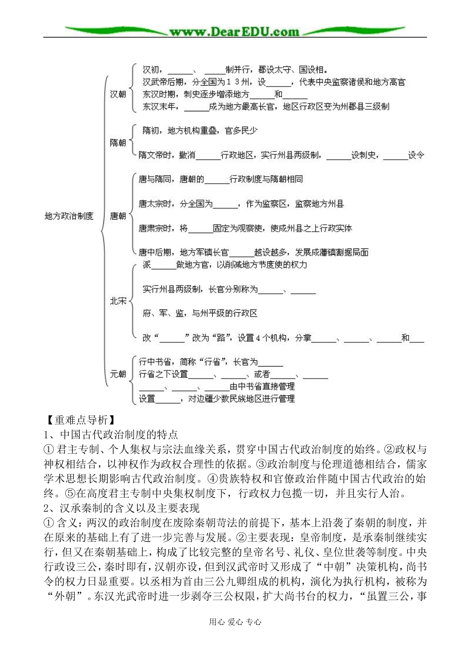 新人教版必修1高中历史从汉至元政治制度的演变教案_第2页