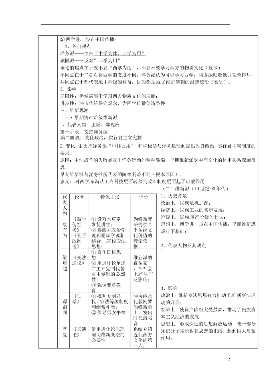 广东省德庆县孔子中学高中历史《第21课 西学东渐》教案 岳麓版必修3_第2页