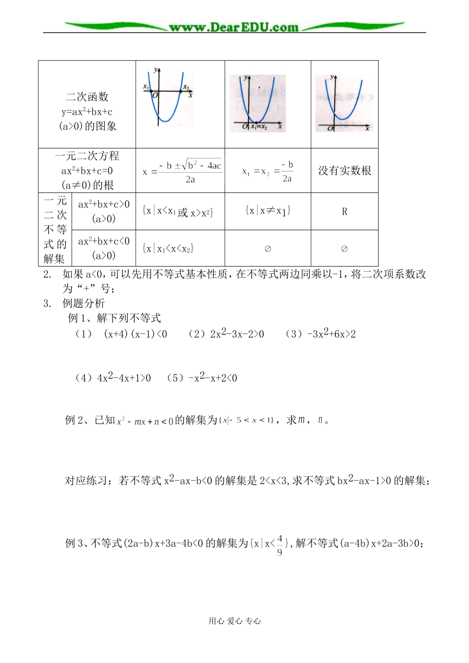 苏教版必修5高中数学一元二次不等式3_第2页