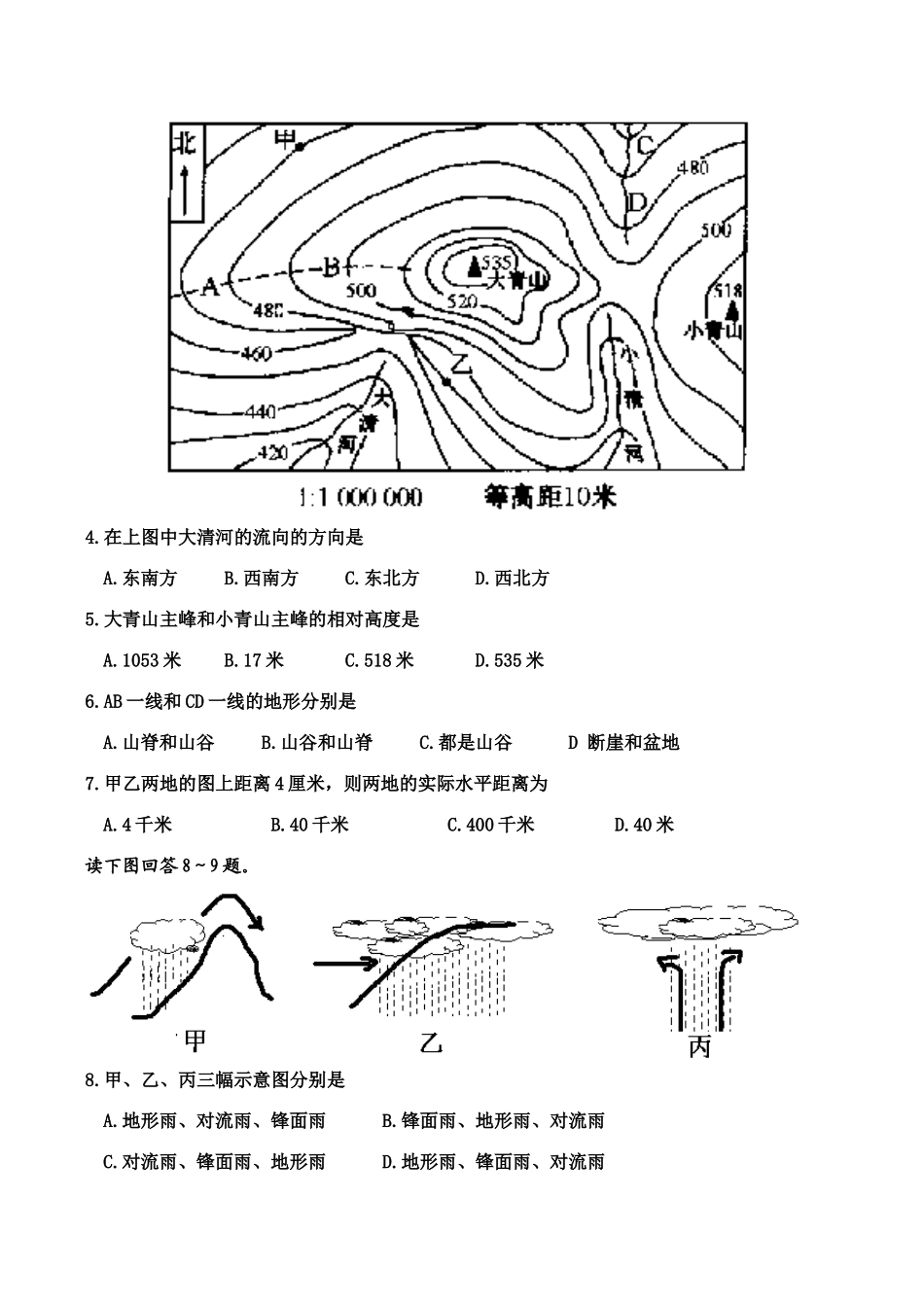 2008-2009学年度八年级地理第一次月考试题_第2页