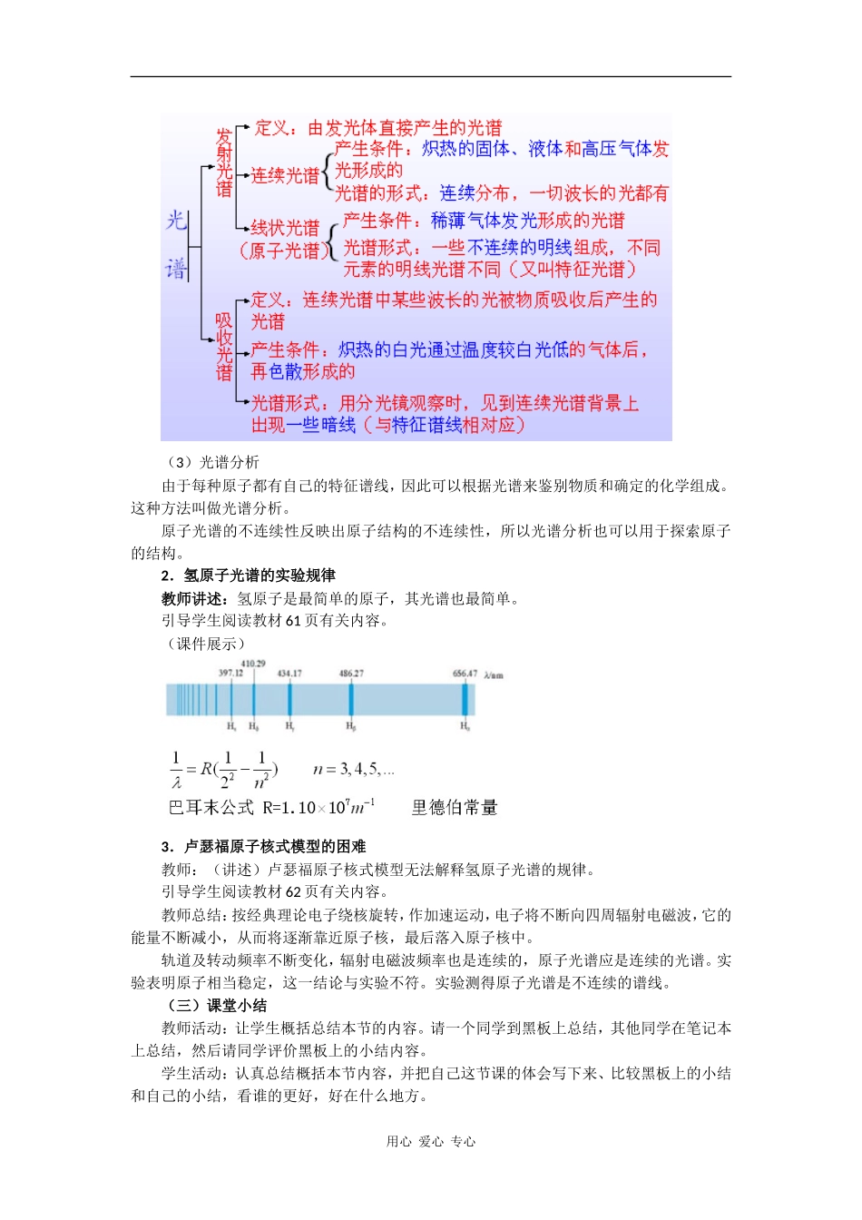高中物理《氢原子光谱》教案_第3页