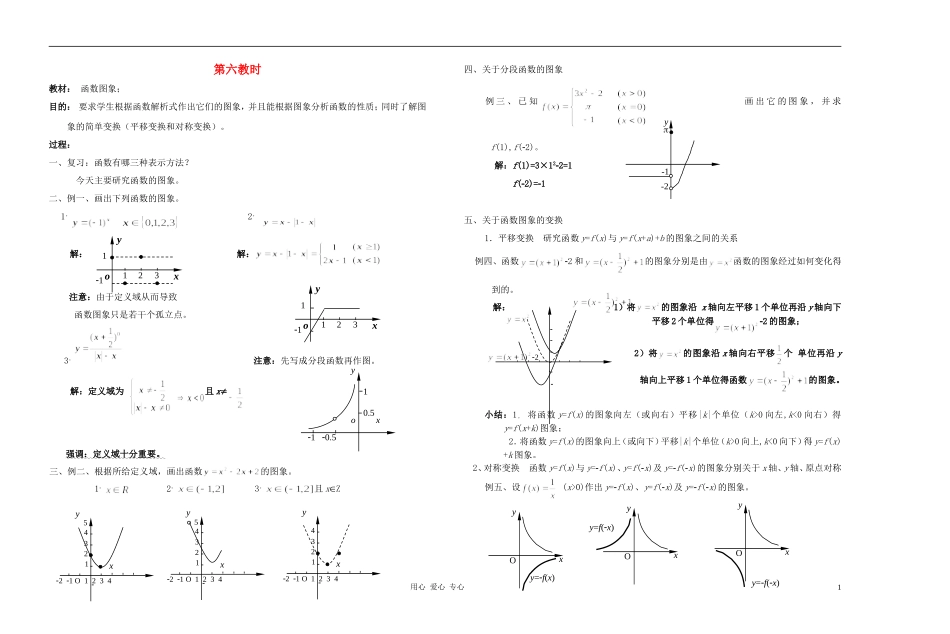 广西省高中数学 函数图象教时教案 人教版_第1页