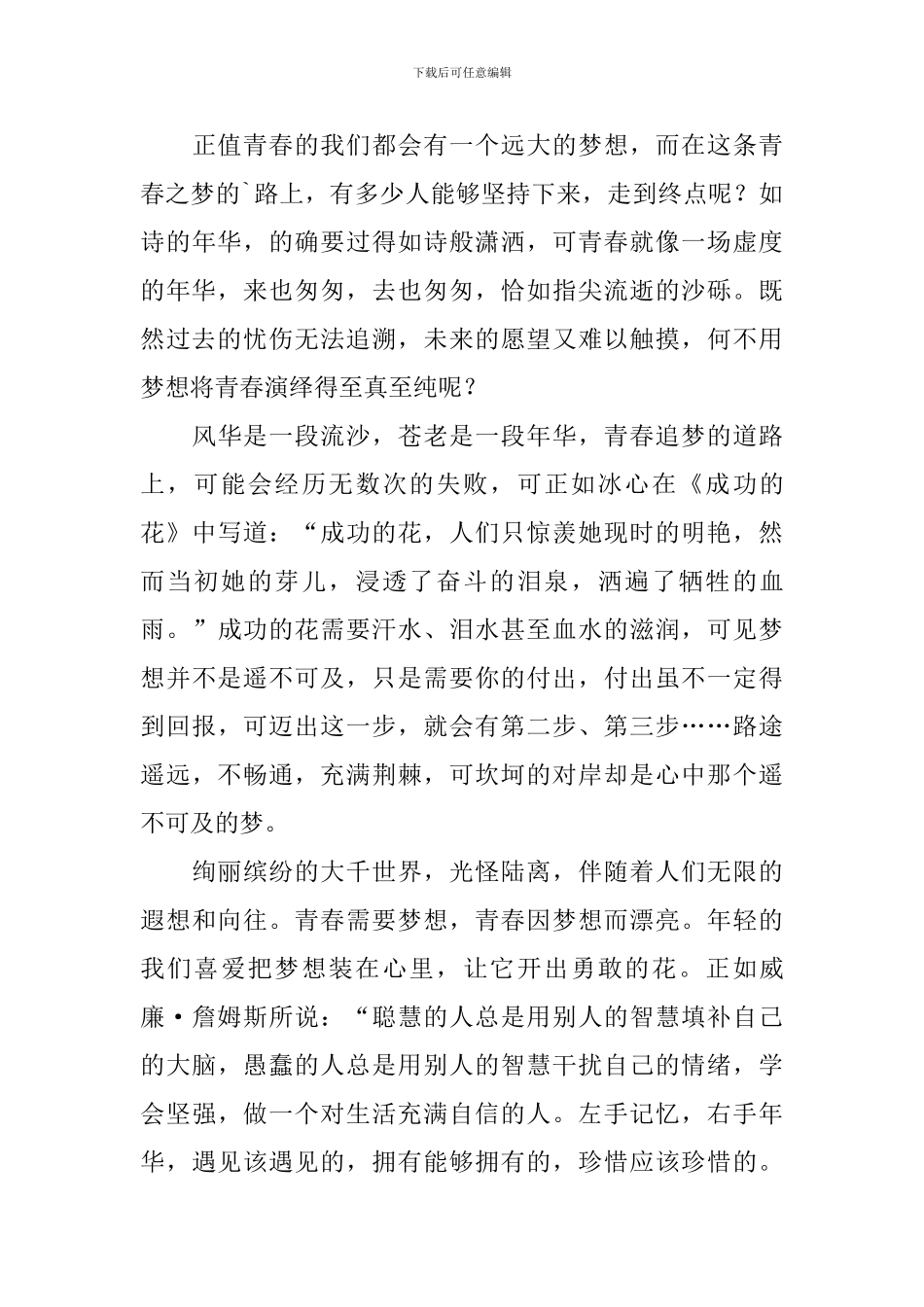 梦想与青春演讲稿_第3页