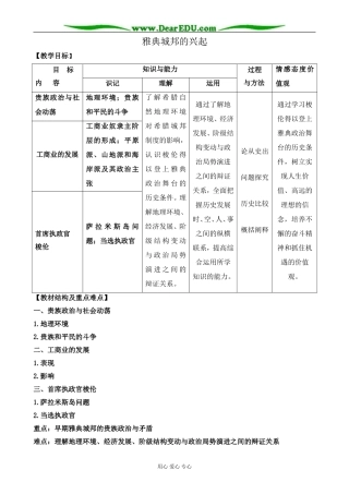 新人教版高中历史选修1雅典城邦的兴起