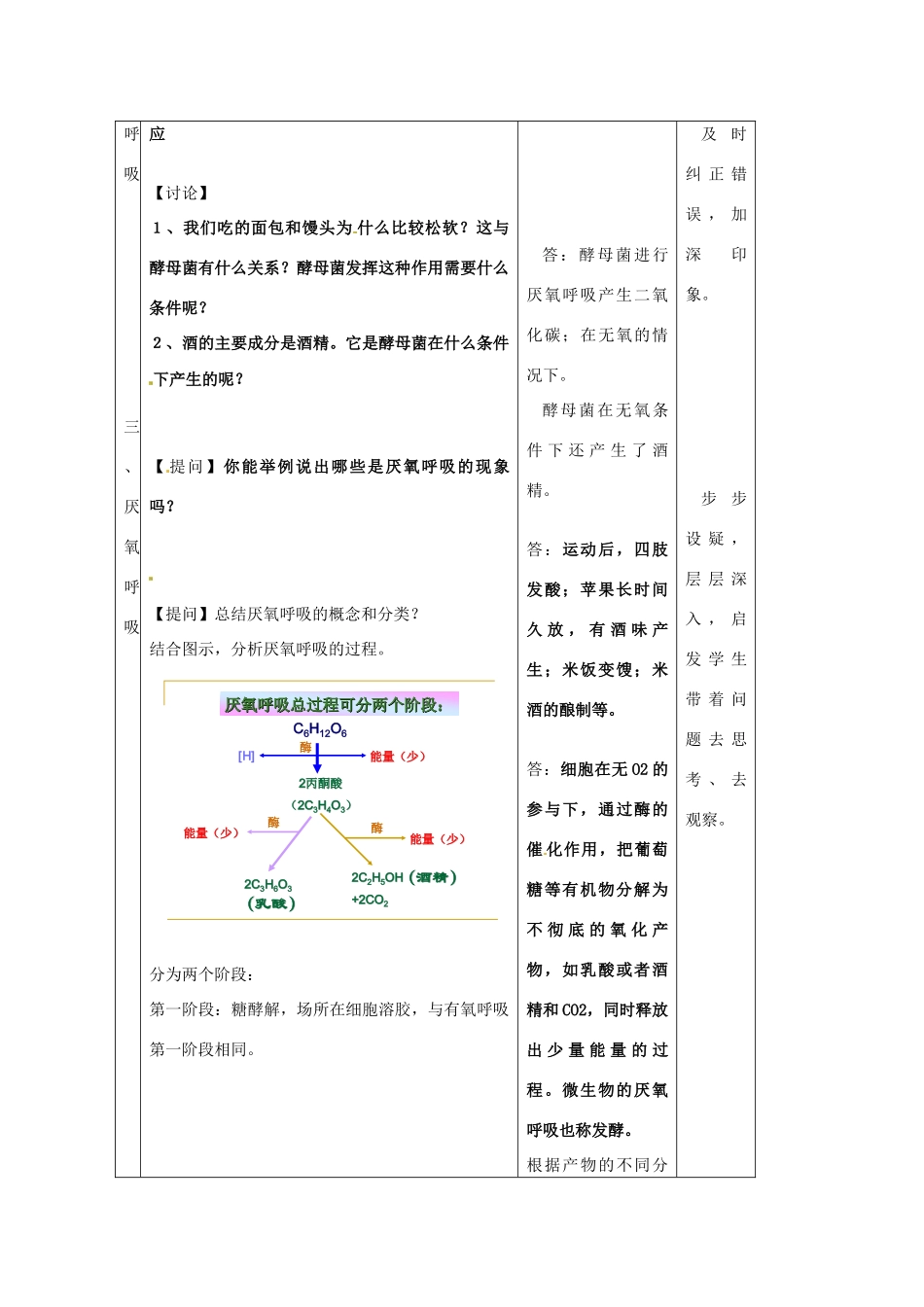 浙江省义乌三中高中生物《细胞呼吸》教案 浙科版必修1_第3页