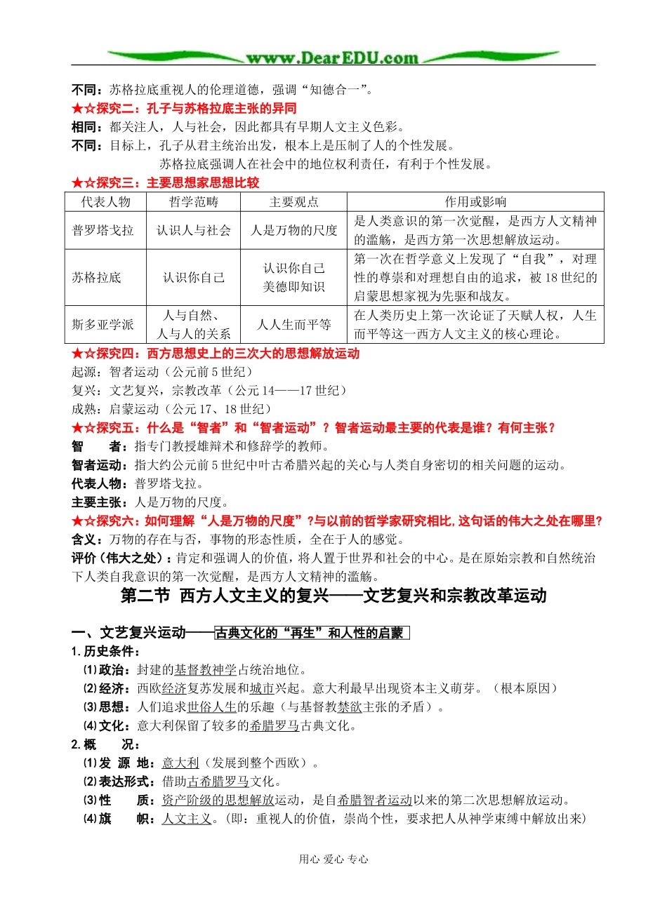 人民版必修3高中历史专题六 西方人文主义的起源_第2页