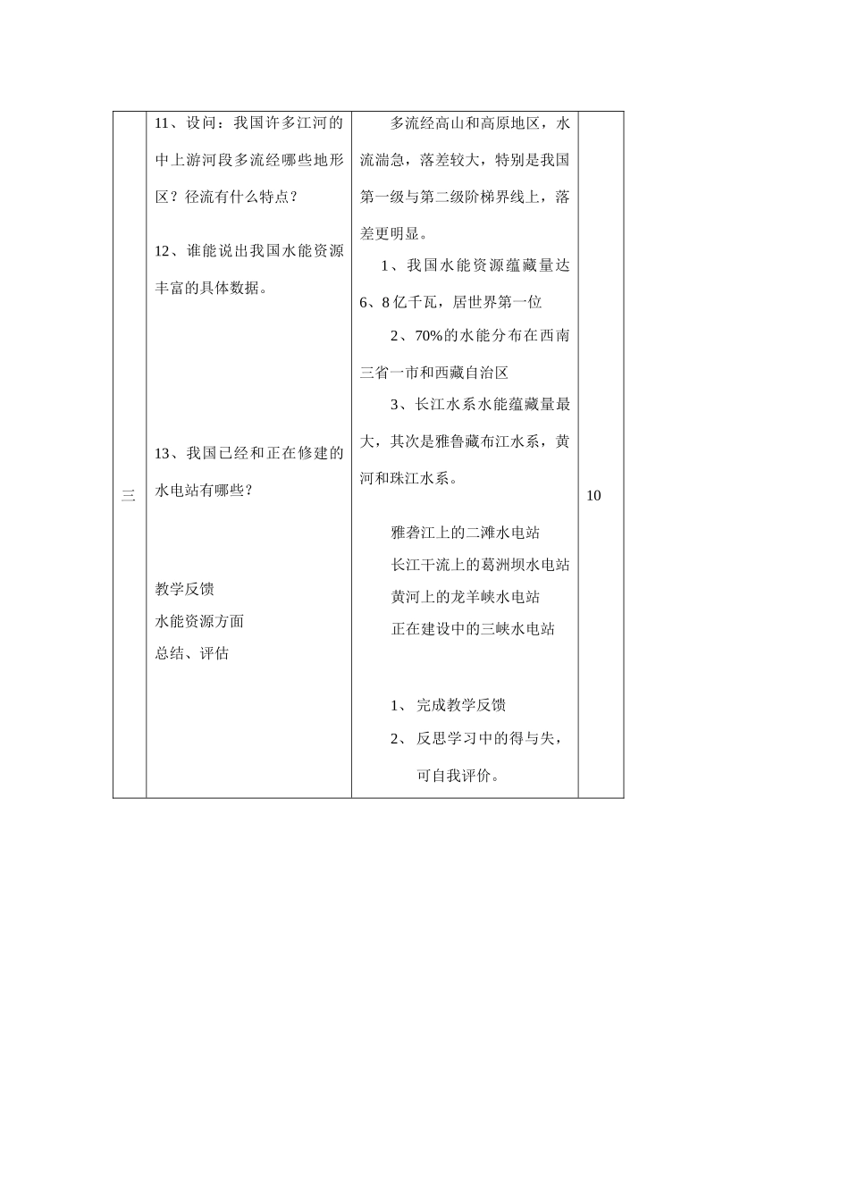 八年级地理上册：第三章第三节 中国的水资源（学案）湘教版_第3页