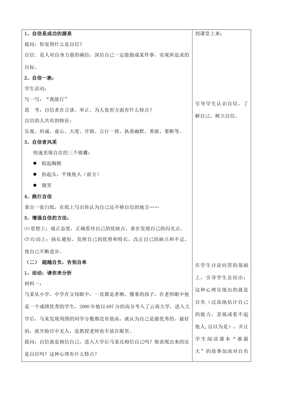 七年级政治下册：第二课《我能行》第一框教学设计（人教新课标）_第2页