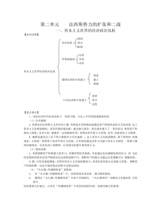 世界近现代史（下）第二单元    法西斯势力的扩张和二战
