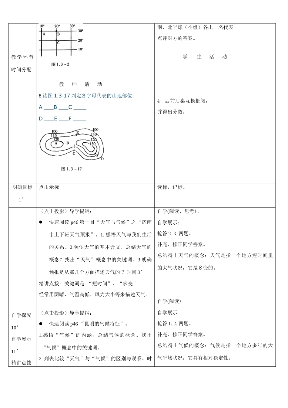 七年级地理《天气与生活》教学案商务星球版_第2页