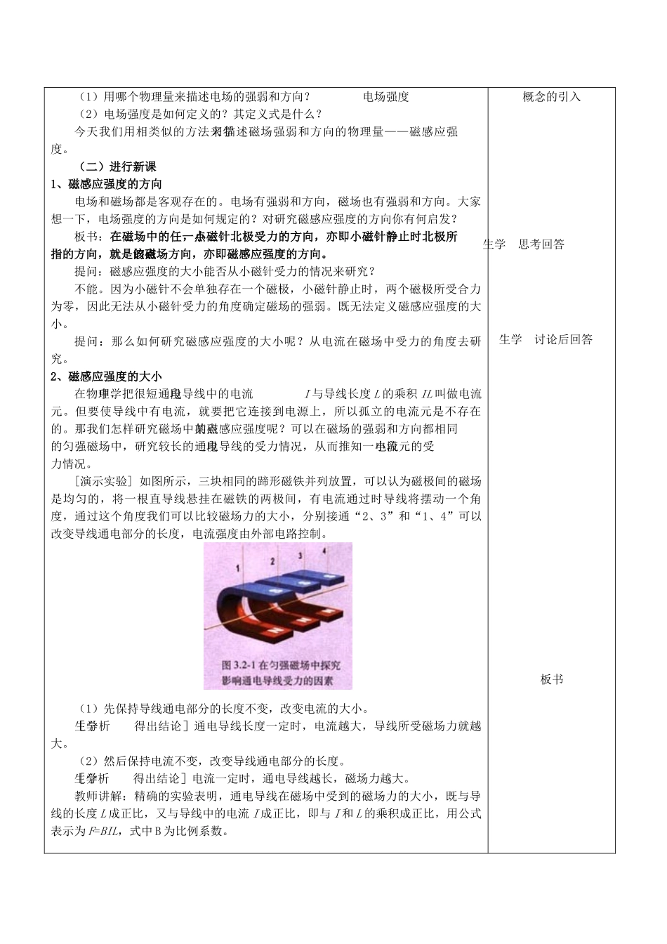 高中物理《磁感应强度》教案5 新人教版选修3-1_第2页