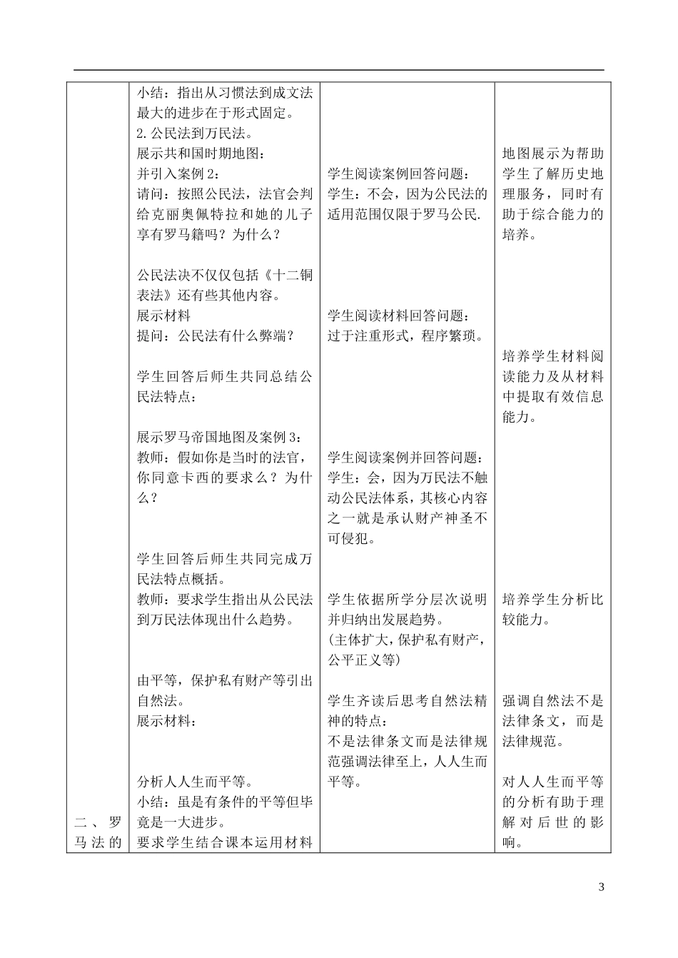 浙江省湖州市湖州中学高中历史 专题六 罗马人的法律教案 人民版必修1 _第3页