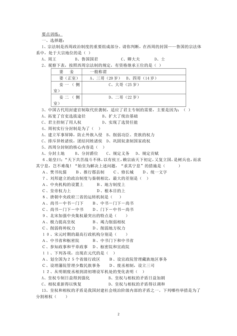 江苏省高中历史必修课全套备课资料必修1_第2页
