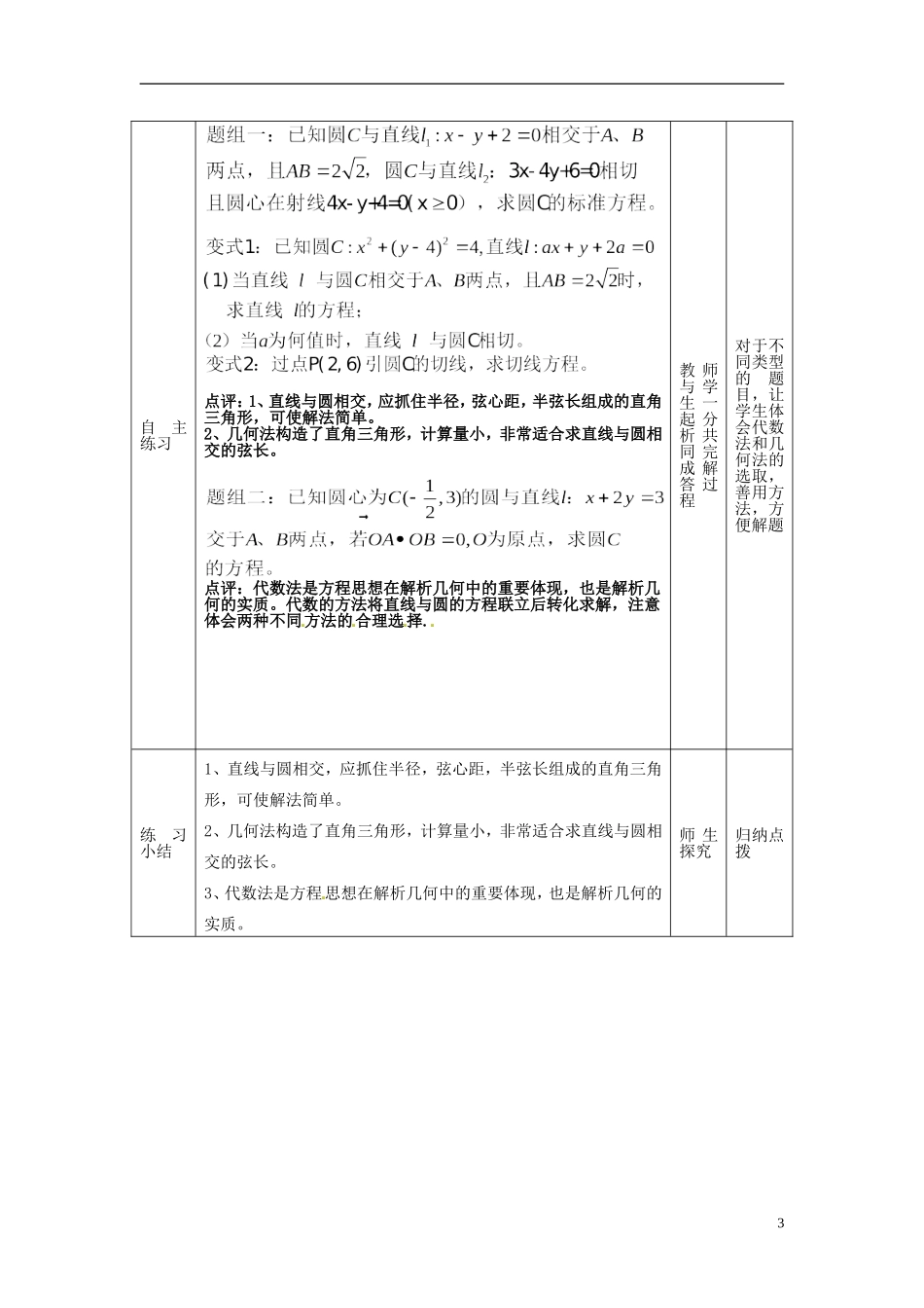 广东省江门市新会华侨中学高中数学 直线与圆的方程教案 新人教A版必修2_第3页