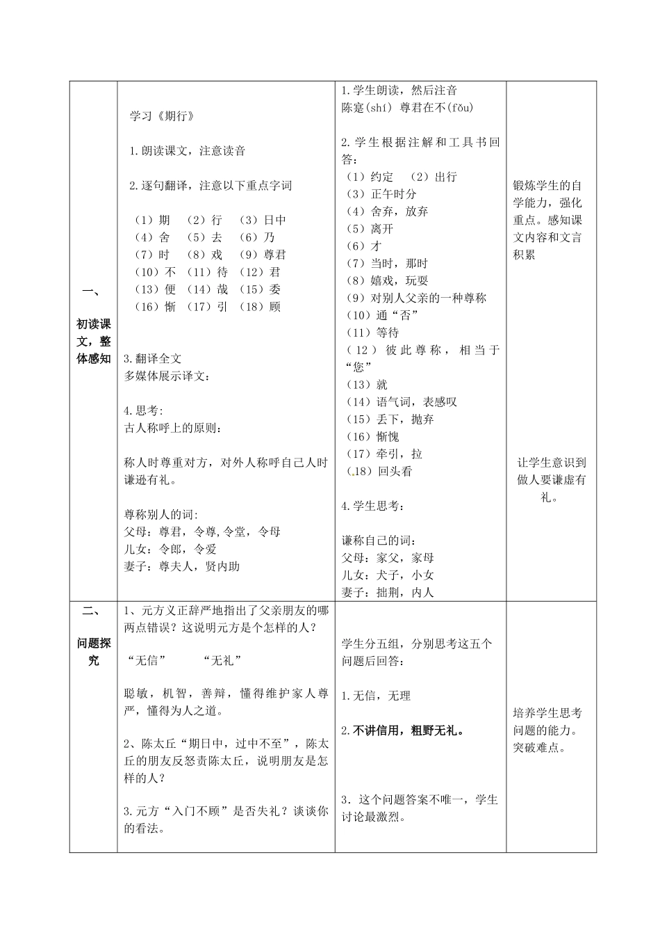 七年级语文上册 22 世说新语教学设计 语文版教材-语文版教材初中七年级上册语文教学设计_第2页