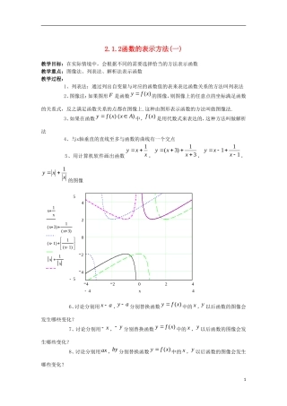 内蒙古赤峰二中高中数学 2.1.2函数的表示方法(一) 教案 新人教B版必修1
