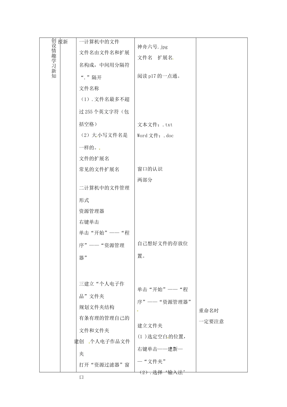 山东省临沂市费城镇初级中学高中信息技术 第1单元第4课 使用计算机管理文件教案_第2页