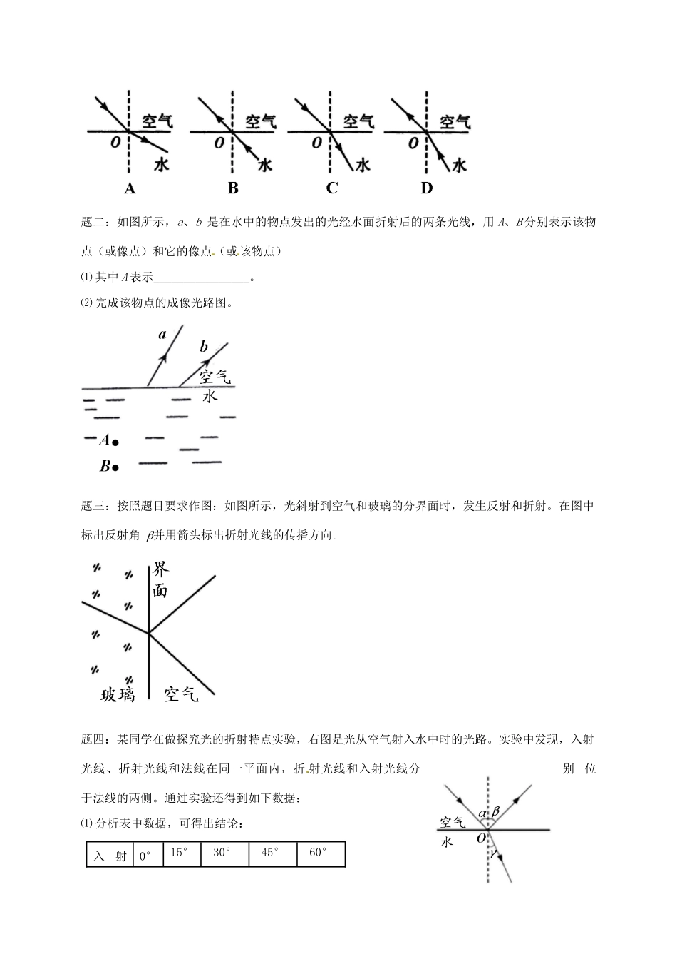 （同步复习精讲辅导）北京市2014-2015学年八年级物理上册 知识点22 光的折射辅导讲义 （新版）新人教版_第2页