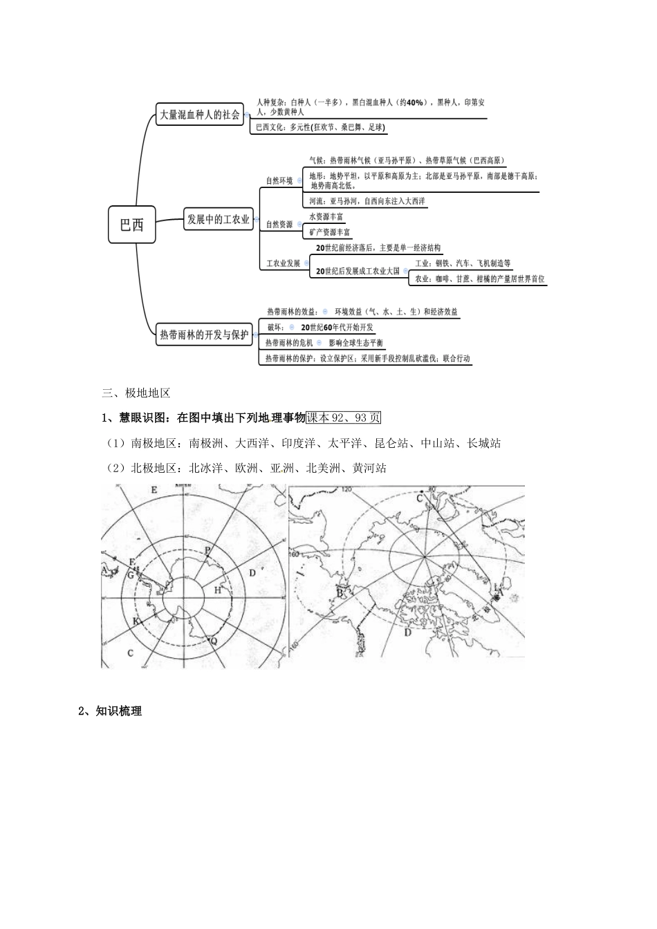 七年级地理下册 第九、十章 美国、巴西和极地地区导学案 新人教版-新人教版初中七年级下册地理学案_第3页
