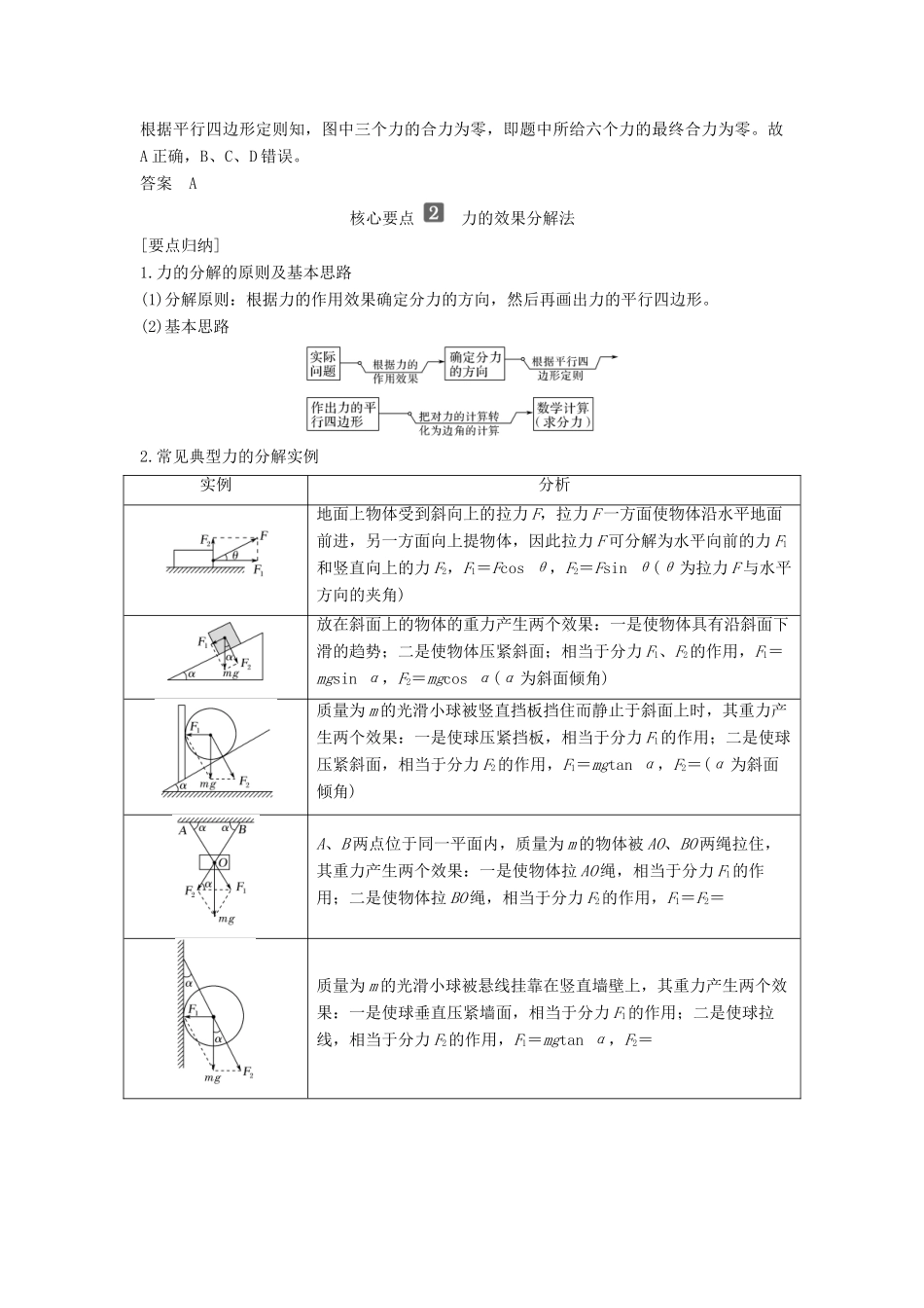 高中物理 第三章 拓展课 对力的合成和分解的进一步讨论教案 新人教版必修第一册-新人教版高一第一册物理教案_第2页
