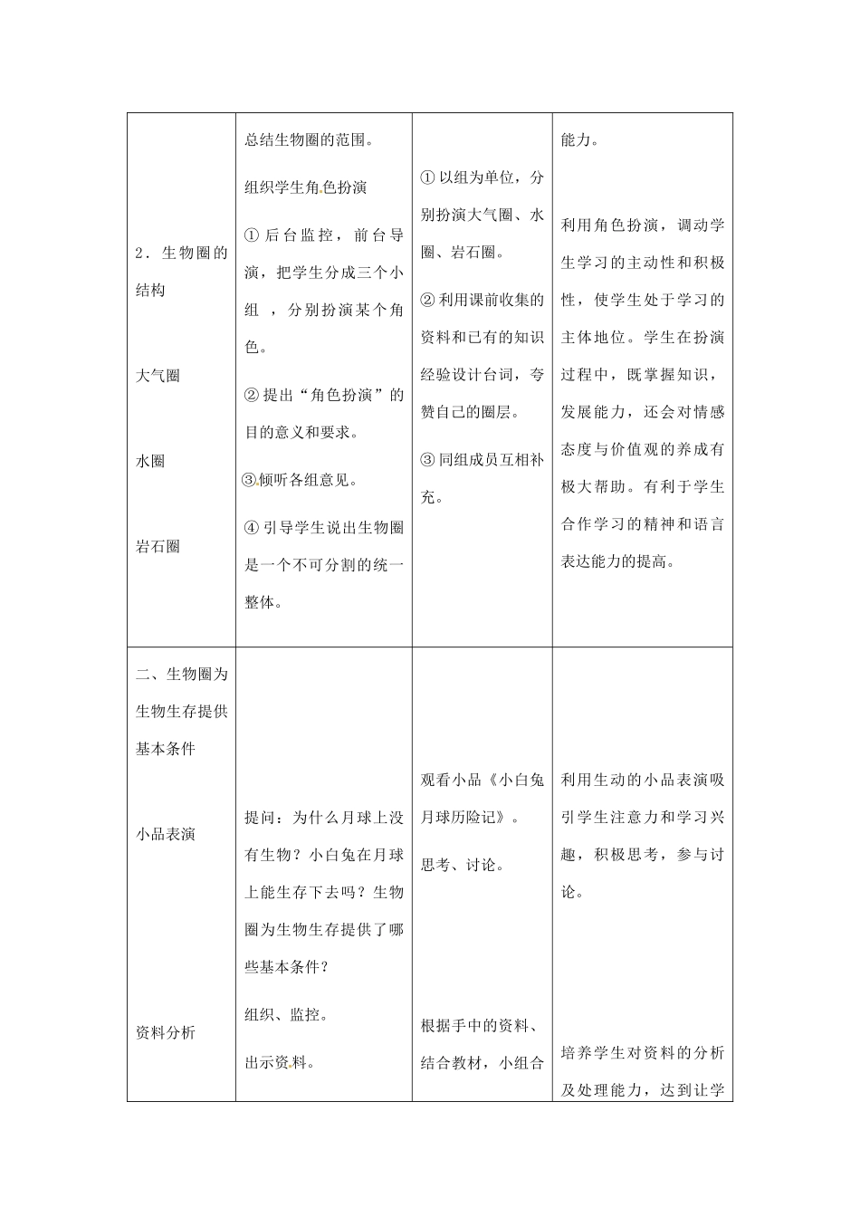 安徽省马鞍山市外国语学校七年级生物《生物圈》教案_第3页