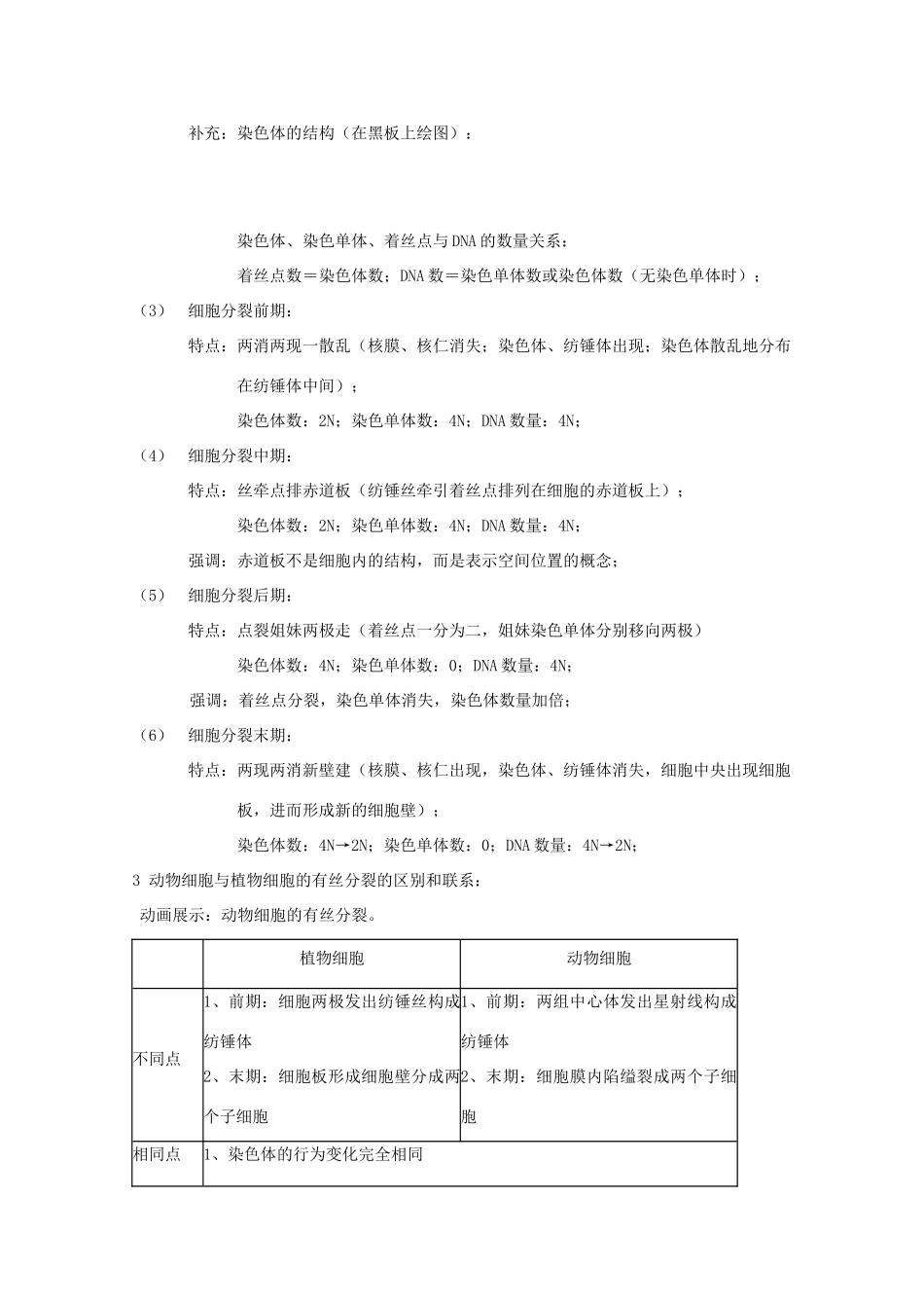 湖南省蓝山二中高一生物 第6章 第1节 细胞的增殖教案_第3页