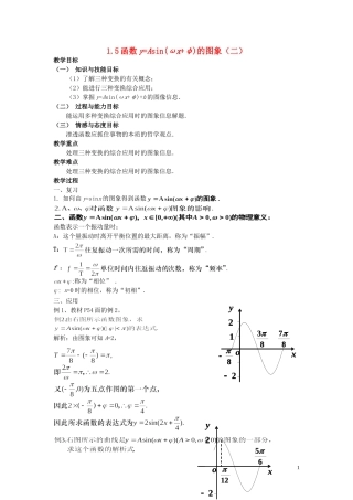 湖南省长沙市一中高中数学 《1.5函数y=Asin(ωx+φ)的图象（二）》教案 新人教A版必修4