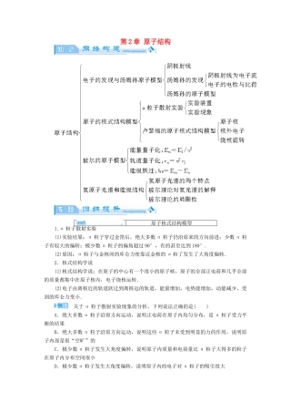 高中物理 第2章 原子结构归纳提升教案 鲁科版选修3-5-鲁科版高二选修3-5物理教案