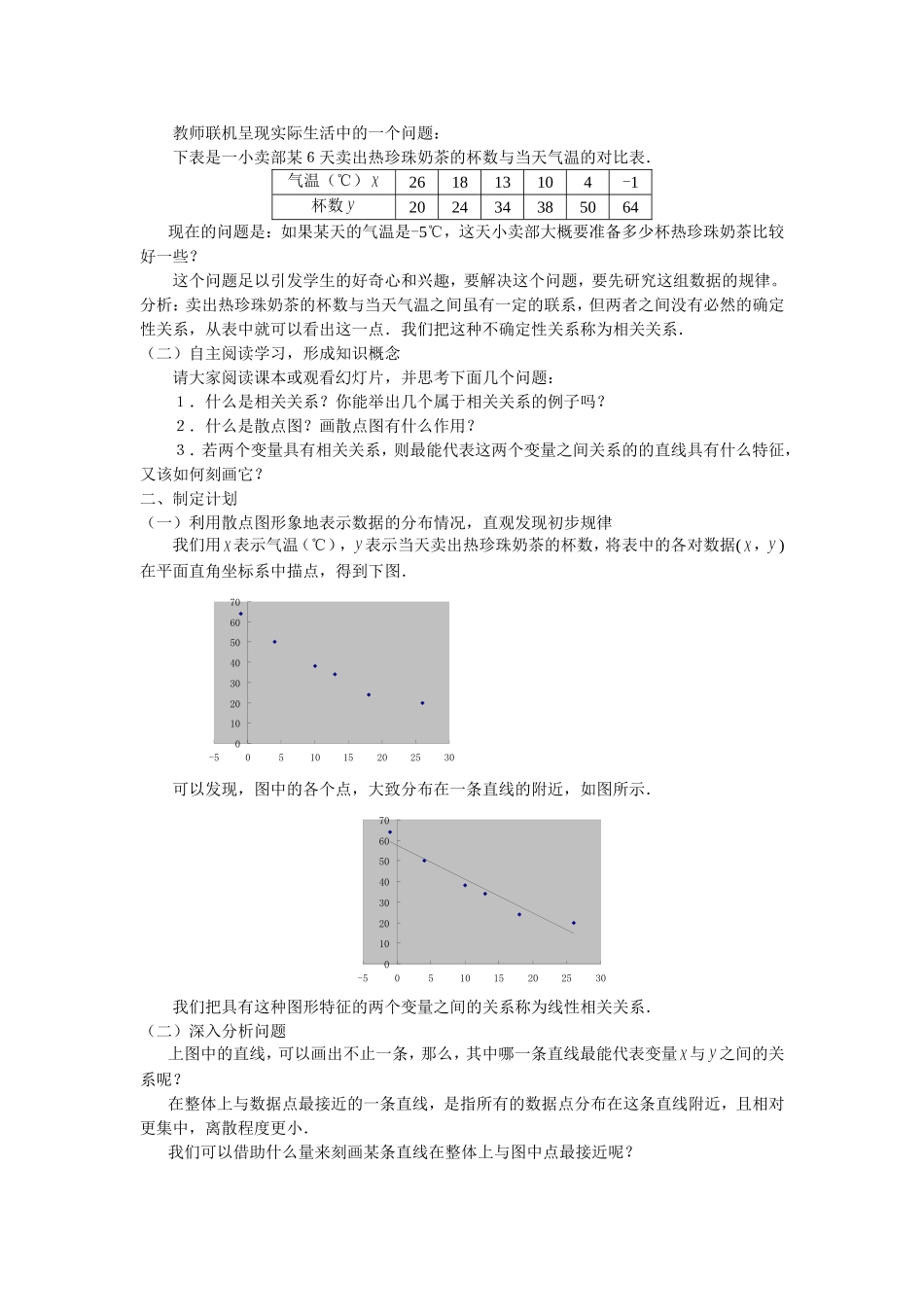 苏教版 必修3线性回归教学设计 下学期_第3页