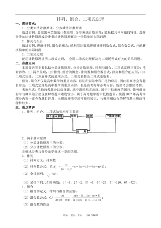 数学苏教版选修2-3 排列、组合、二项式定理