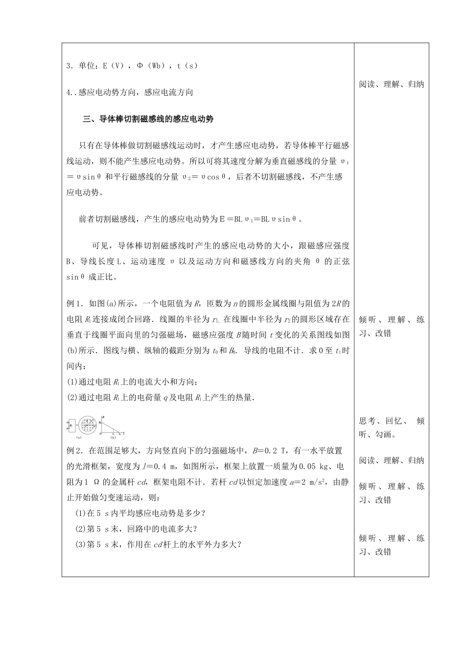 四川省宜宾市一中高二物理《法拉第电磁感应定律》教学设计2-人教版高二全册物理教案_第2页