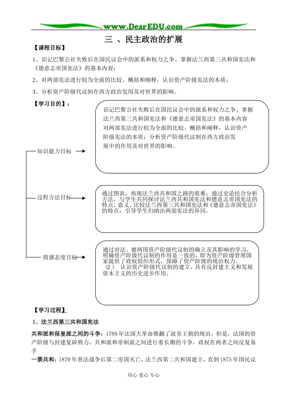人民版必修1高中历史民主政治的扩展教案_第1页