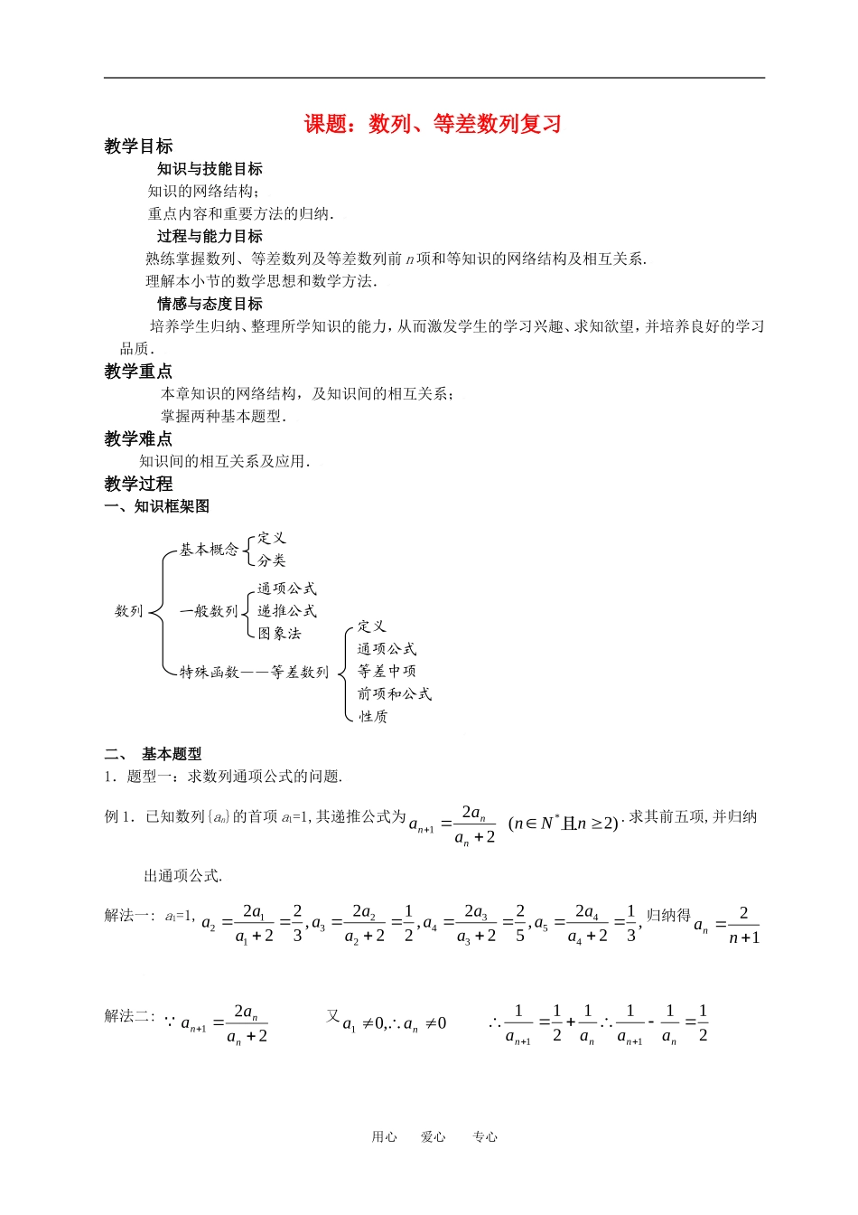 数列、等差数列复习_第1页