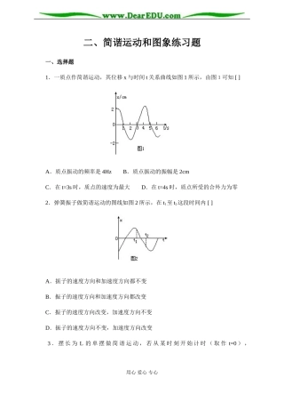 练习题 简谐运动图像