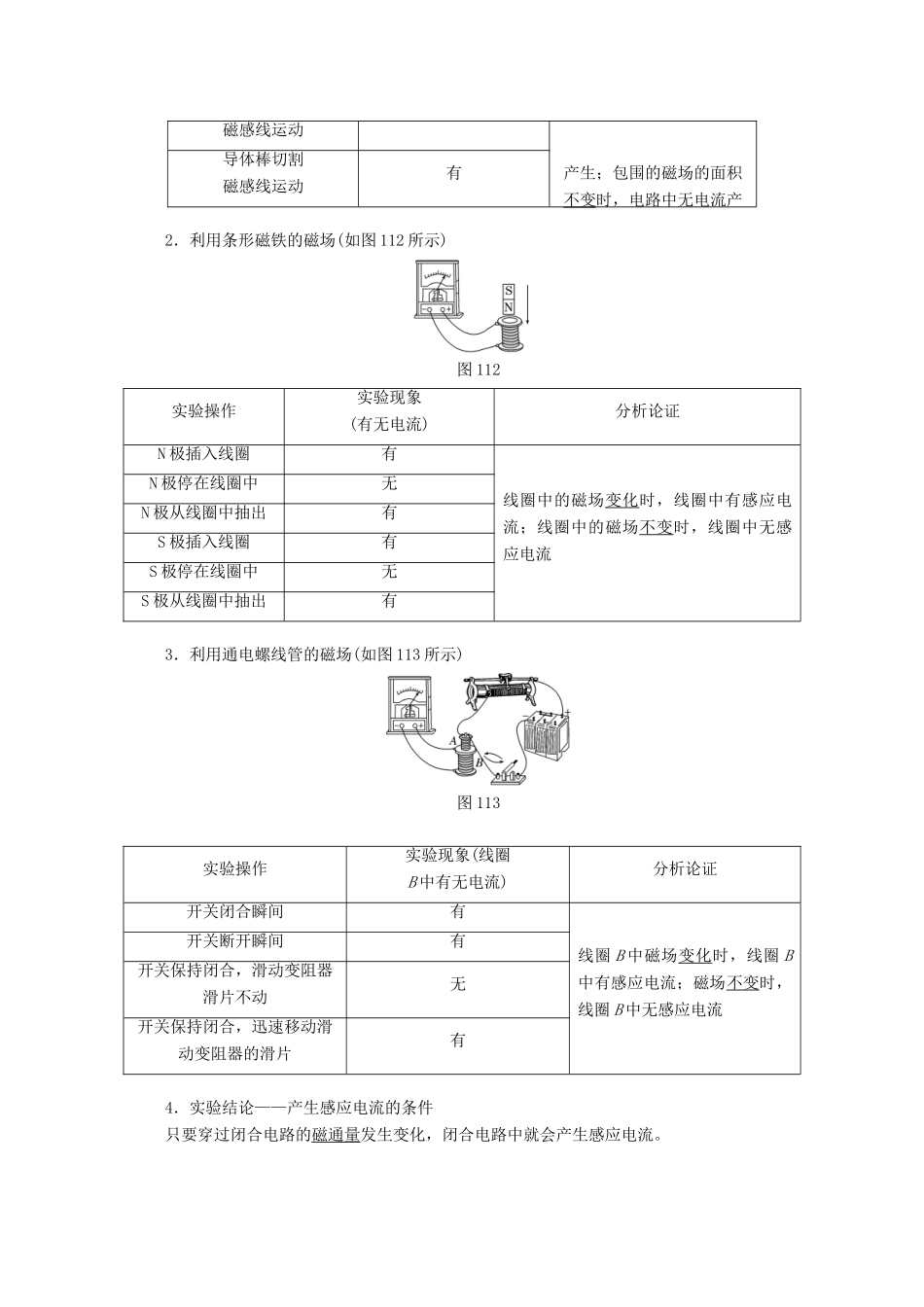 高中物理 第一章 电磁感应 第一、二节 电磁感应现象 研究产生感应电流的条件讲义（含解析）粤教版选修3-2-粤教版高二选修3-2物理教案_第2页