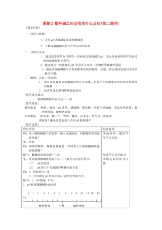 2013年九年级化学下册 第十单元 酸和碱 课题2 酸和碱之间会发生什么反应（第二课时）教案 （新版）新人教版