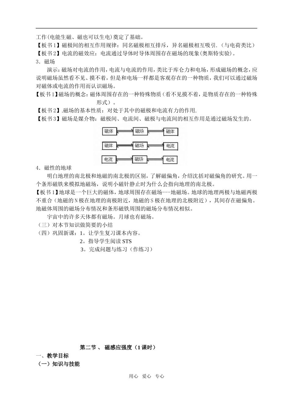 高中物理磁场教案人教版选修3-1_第2页